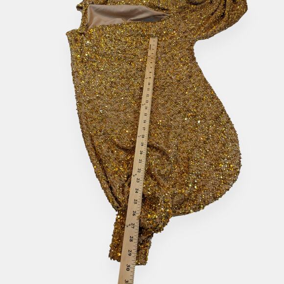 ASOS Glam ✨Gold Sequin Midi Dress - Picture 14 of 16